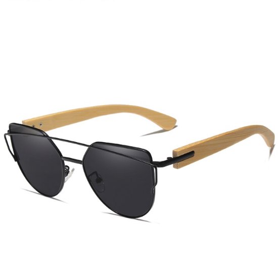 Kingseven Cat Eye Zonnebril - UV400 - Gepolariseerd - Bamboo - Bruin - Blackstar - Z1006 van Kingseven