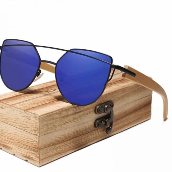 Kingseven Cat Eye Zonnebril - UV400 - Gepolariseerd - Bamboo - Bruin - Bluestar - Z1006 van Kingseven