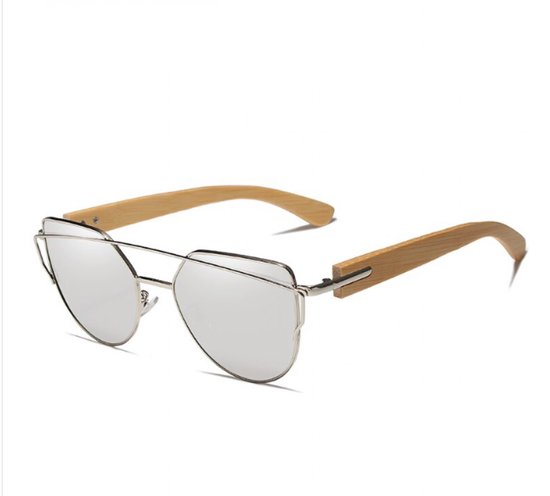 Kingseven Cat Eye Zonnebril - UV400 - Gepolariseerd - Bamboo - Bruin - Greystar - Z1006 van Kingseven
