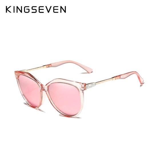 Kingseven Cat Eye Zonnebril - UV400 - Gepolariseerd - Transparant - Pinkstar - Z3023 van Kingseven