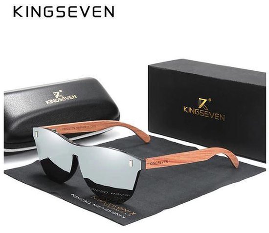 KingSeven - Grey Oculos Bamboo UV400 en Polarisatie Filter van Merkloos