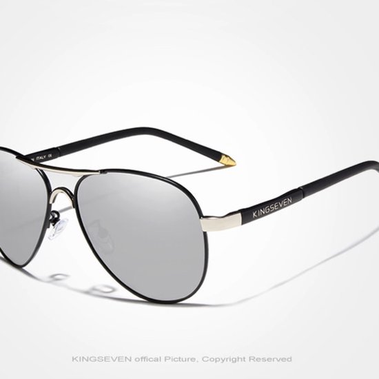 KingSeven Greystar - Pilotenbril met UV400 en polarisatie filter - Z187 van Kingseven