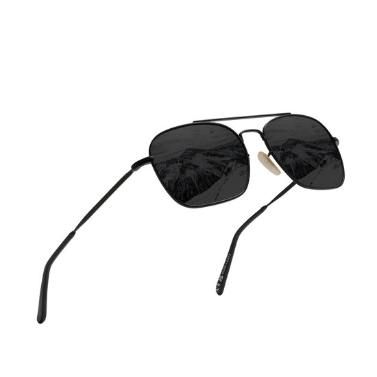 KINGSEVEN Heren en Dames Zonnebril UV400 - Zwarte pootjes met zwarte spiegelglazen - Gepolariseerd - N7118