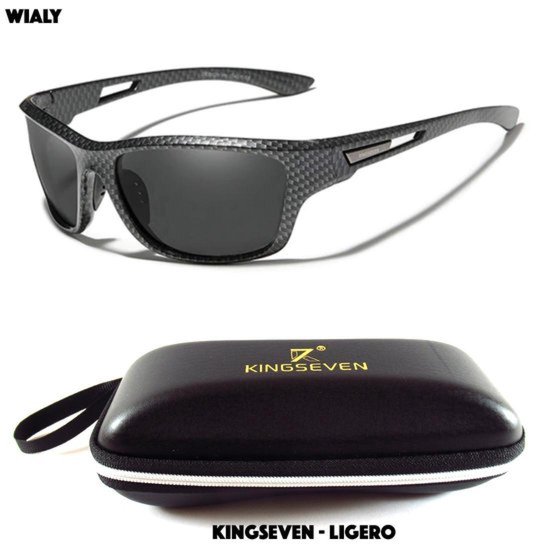 KingSeven - Ligero - Lichtgewicht sport-zonnebril van koolstofvezel versterkt kunststof - Met gepolariseerde UV400 glazen - Z135 van Kingseven