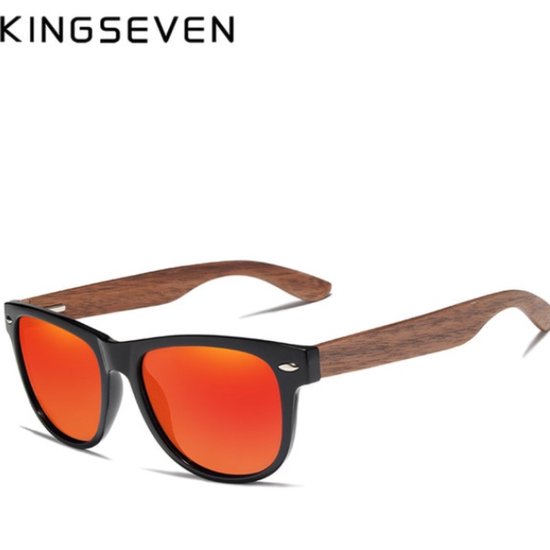 KingSeven Oranje - zonnebril met UV400 en polarisatie filter - Z206 van Kingseven