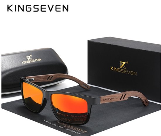 KingSeven Oranje - zonnebril met UV400 en polarisatie filter - Z207 van Kingseven