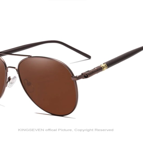 Kingseven piloten zonnebril - UV400 - Gepolariseerd - Bruin - Brownstar - K709 van Kingseven