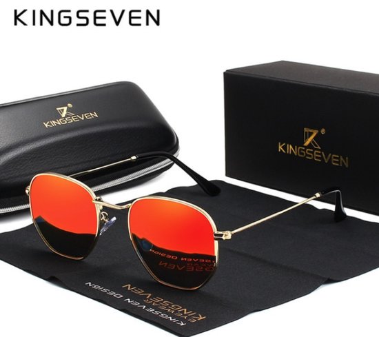KingSeven Redstar - Pilotenbril met UV400 en polarisatie filter - Z195 van Kingseven