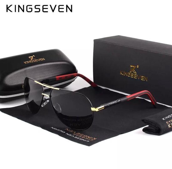 Kingseven Rood - Gepolariseerd - Zonnebril Heren - Sunglasses - Zomertrend van Kingseven