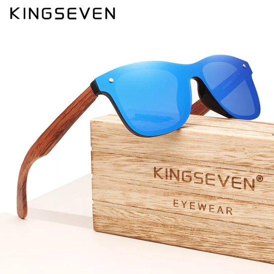 Kingseven vierkant Zonnebril - Unisex - Gepolariseerd - UV400 - Blauw van Kingseven