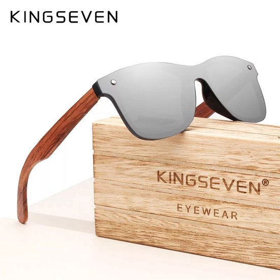 Kingseven vierkant Zonnebril - Unisex - Gepolariseerd - UV400 - Grijs
