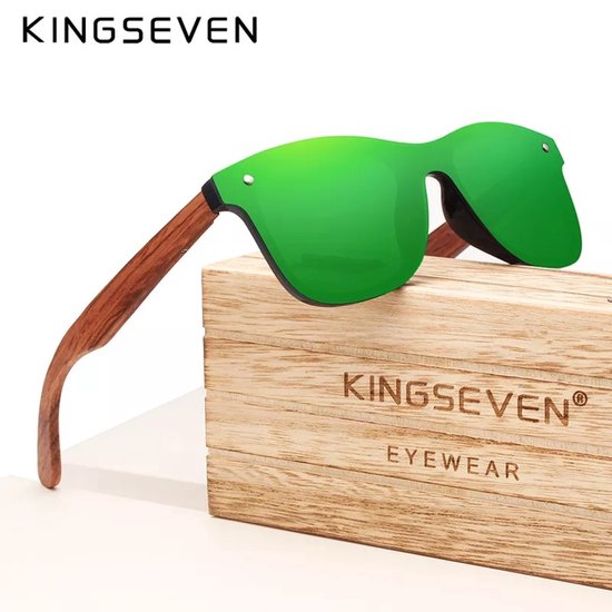 Kingseven vierkant Zonnebril - Unisex - Gepolariseerd - UV400 - Groen van Merkloos