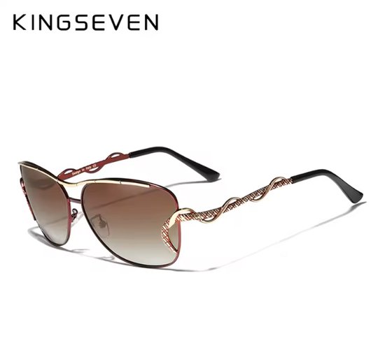 KINGSEVEN Zonnebril 7010 - Bruin - Dames - Gepolariseerd - UV400 - Vlinder van Kingseven