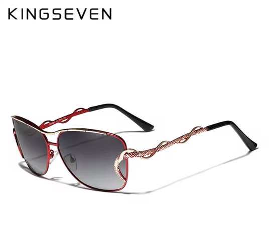KINGSEVEN Zonnebril 7010 - Rood - Dames - Gepolariseerd - UV400 - Vlinder van Merkloos
