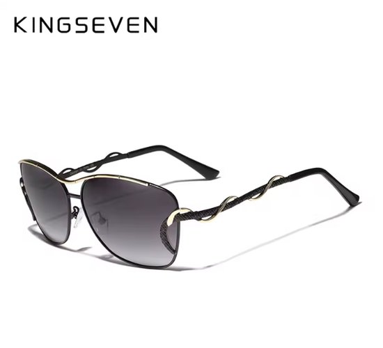 KINGSEVEN Zonnebril 7010 - Zwart – Dames - Gepolariseerd - UV400 - Vlinder van Merkloos