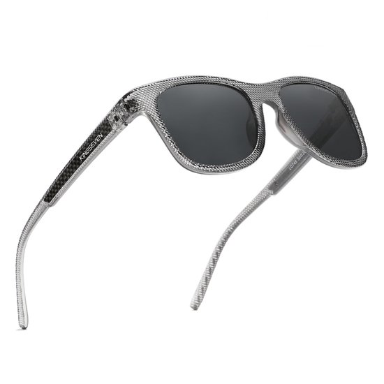 KINGSEVEN Zonnebril 745 - Transparant-Zwart - Heren - Vrouwen - Gepolariseerd - UV400 - Sportief van Kingseven