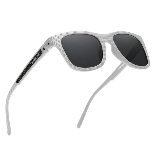 KINGSEVEN Zonnebril 745 - Wit-Zwart – Heren - Vrouwen - Gepolariseerd - UV400 - Sportief van Merkloos