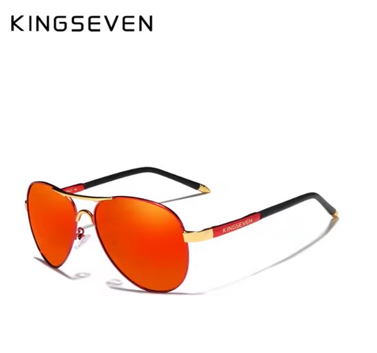 KINGSEVEN Zonnebril 7503 - Spiegelend Rood – Heren - Vrouwen - Gepolariseerd - UV400 - Sportief van Merkloos