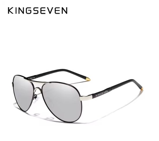KINGSEVEN Zonnebril 7503 - Spiegelend Zilverkleurig – Heren - Vrouwen - Gepolariseerd - UV400 - Sportief van Kingseven