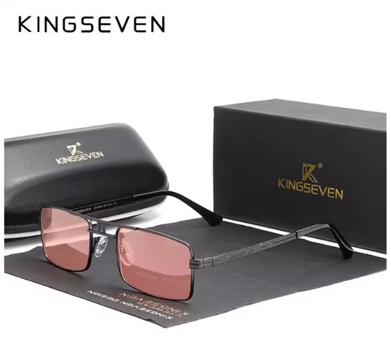 KINGSEVEN Zonnebril 760 - Helder Roze - Heren - Vrouwen - Gepolariseerd - UV400 - Vintage van Merkloos