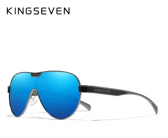 KINGSEVEN Zonnebril 7762 - Donkerblauw – Heren - Vrouwen - Gepolariseerd - UV400 - Piloot van Merkloos