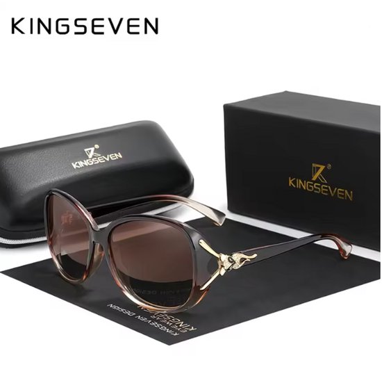 KINGSEVEN Zonnebril 7842 - Bruin - Dames - Gepolariseerd - UV400 - Vlinder van Kingseven
