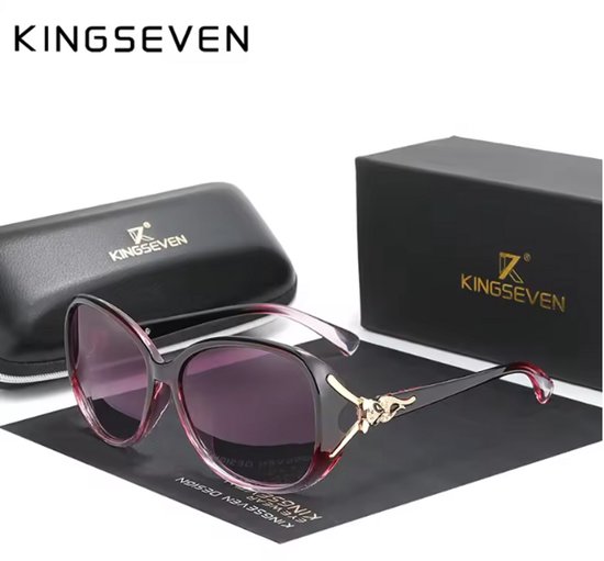 KINGSEVEN Zonnebril 7842 - Paars - Dames - Gepolariseerd - UV400 - Vlinder van Merkloos