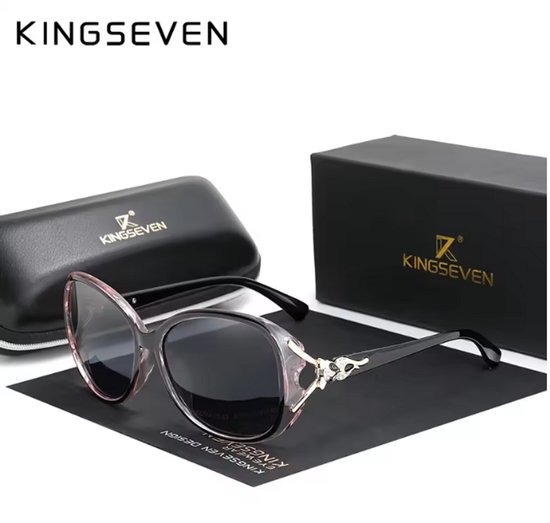 KINGSEVEN Zonnebril 7842 - Roze-Grijs - Dames - Gepolariseerd - UV400 - Vlinder van Merkloos