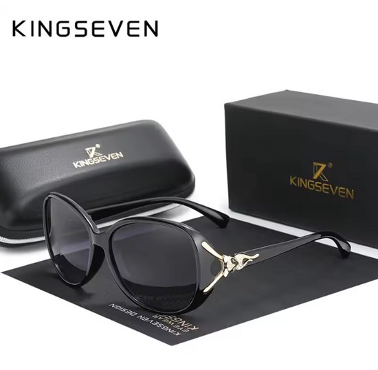 KINGSEVEN Zonnebril 7842 - Zwart-Grijs – Dames - Gepolariseerd - UV400 - Vlinder van Merkloos