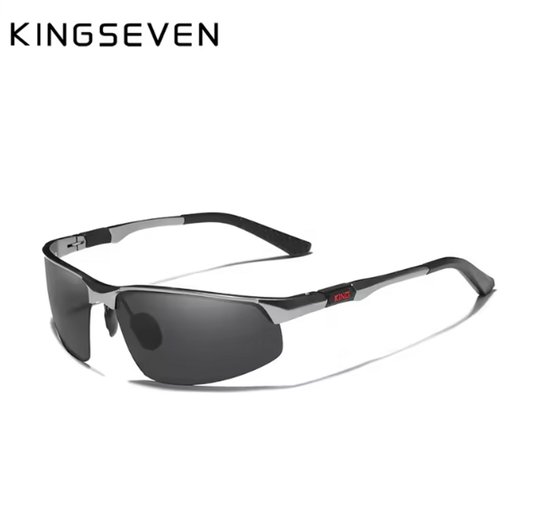 KINGSEVEN Zonnebril 9121 - Donkergrijs - Heren - Vrouwen - Gepolariseerd - UV400 - Sportief van Merkloos