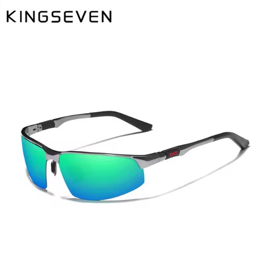KINGSEVEN Zonnebril 9121 - Donkergroen - Heren - Vrouwen - Gepolariseerd - UV400 - Sportief van Merkloos