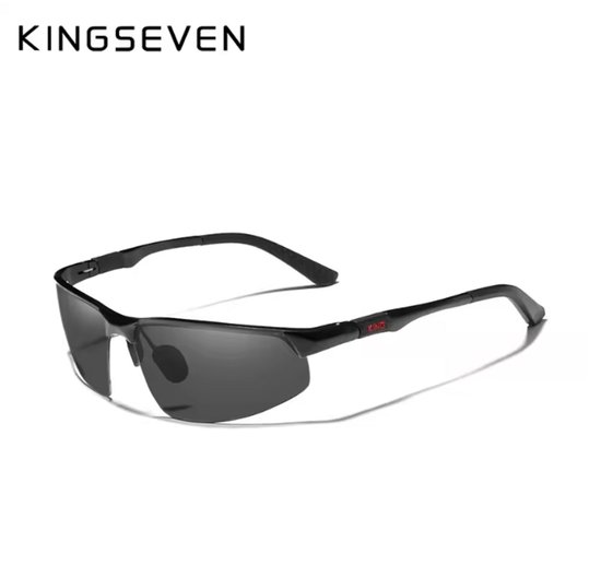 KINGSEVEN Zonnebril 9121 – Zwart-Grijs – Heren - Vrouwen - Gepolariseerd - UV400 - Sportief van Merkloos