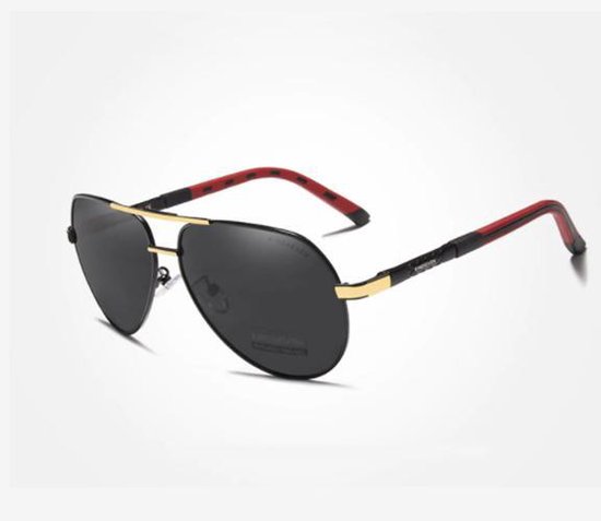 Kingseven Zonnebril Heren - 2021 - Gepolariseerde glazen - Zwart - Rood - Goud Sunglasses van Kingseven