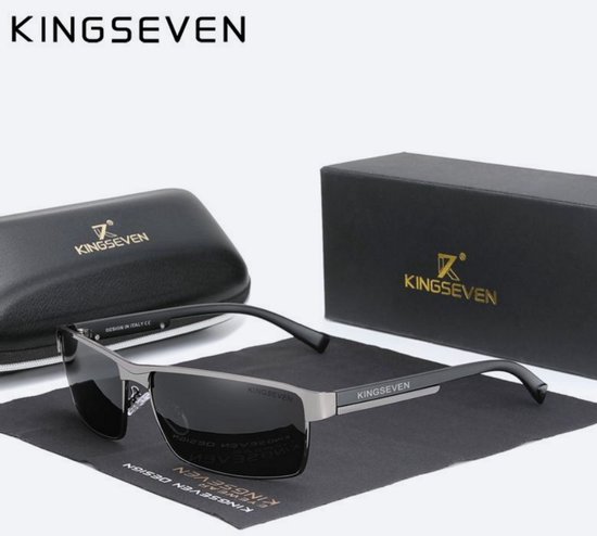 Kingseven Zonnebril - Model 7756 - Grijs Design Zonnebril - Heren Zonnebril van Merkloos