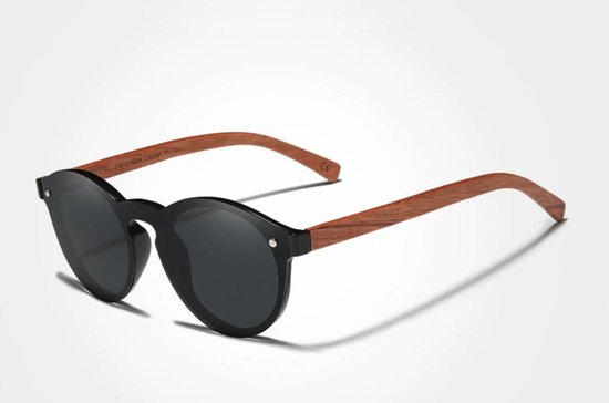 Kingseven zonnebril - UV400 - Gepolariseerd - Bamboo - Bruin - Blackstar - Z1319 van Kingseven