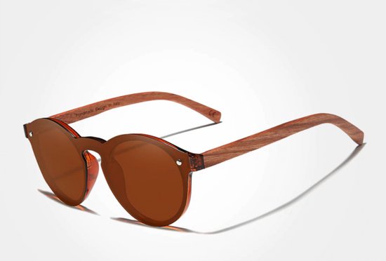 Kingseven zonnebril - UV400 - Gepolariseerd - Bamboo - Bruin - Brownstar - Z1319 van Kingseven