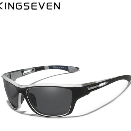 KingSeven Zwart/Wit - Sports met UV400 en polarisatie filter - Z203 van Kingseven