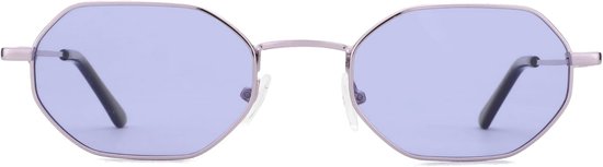 Kleine achthoekige gepolariseerde zonnebril voor vrouwen en mannen Hippie metalen frame rechthoekige retro zonnebril