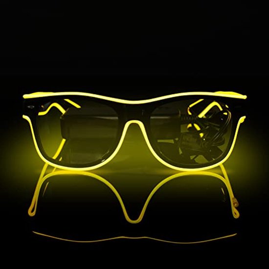 Knipperende Led-zonnebril voor Feesten - Neonbril met 4 Modi voor DJ's en Concerten van Merkloos