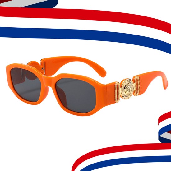 Koningsdag bril - Oranje bril - Koningsdag accessoires - Zonnebril - Vintage - Festivalbril - Technobril - Rave bril - Festival zonnebril - Oranje - Koningsdag - Kingsday van Merkloos