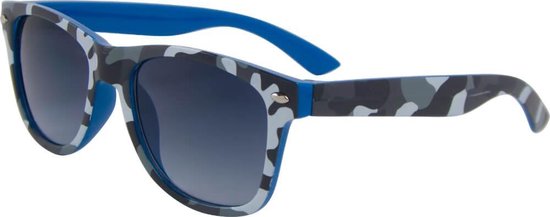 Kool-KidZ Wayfarer Kinder Zonnebril Camo Blauw van Merkloos