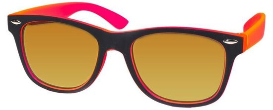 Kool-KidZ Wayfarer Kinder Zonnebril Zwart/Roze van KOO