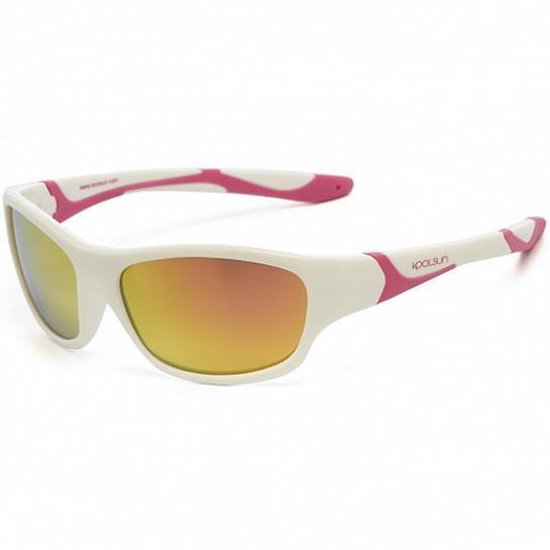 KOOLSUN - Sport - Kinder Zonnebril - Wit Roze - 3-8 jaar