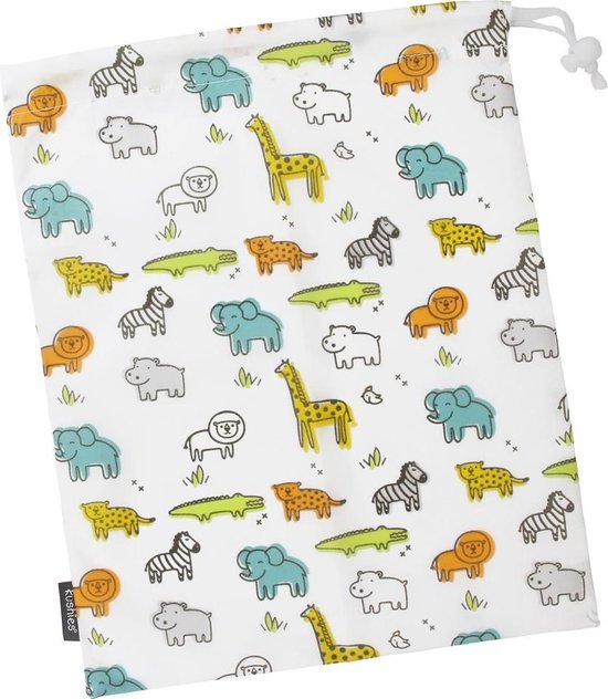 Kushies - Luiertas - Wetbag - 35x50cm - Wit - Safari van Kushies