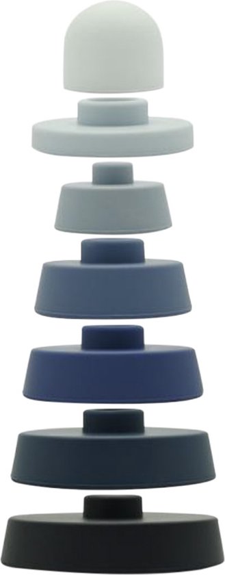 Kushies - Stapelspeelgoed - siliconen stapeltoorn - vuurtoren - Blauw van Kushies