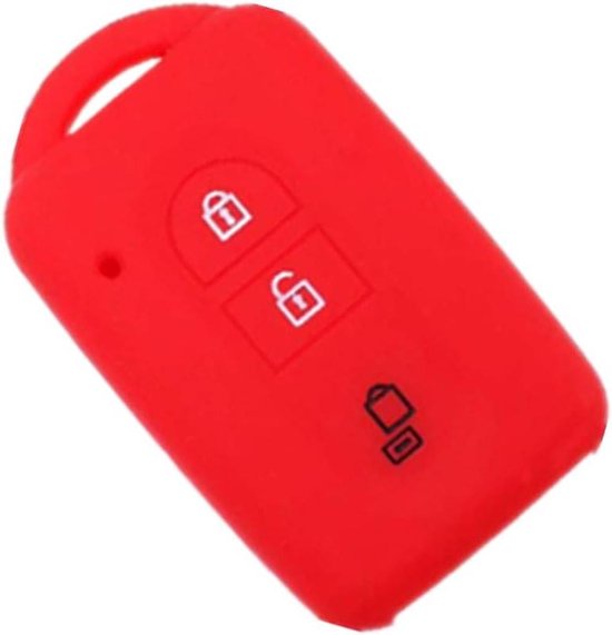 l Case Cover voor Nissan Duke MICRA QASHQAI JUKE X-Trail NAVARA - Rode Cover - 3 Knoppen