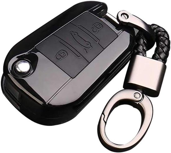 l Case Cover voor Peugeot & Citroen - Carbon Fiber Shell - Zwart van Merkloos