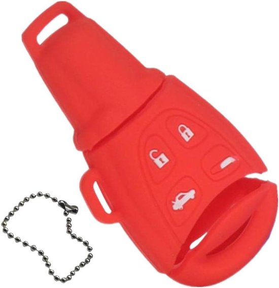 l Cover Case SAAB 9-3 9-5 - Rood - 4 Knoppen - Accessoires van Merkloos