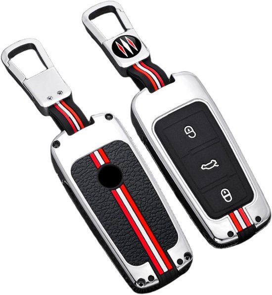 l cover hoesje voor Volkswagen Passat CC B6 B7 B7L 3C R36 Maogotan B5 - Zinklegering - Zilver - 3 knoppen van Merkloos