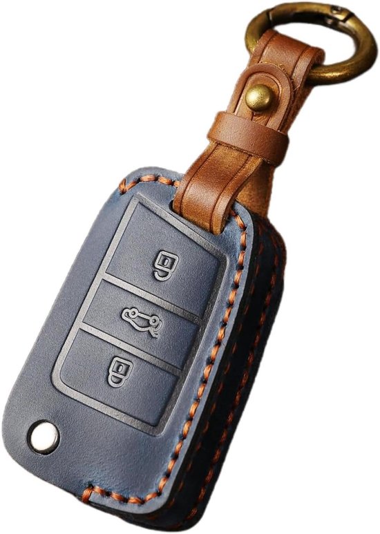 l cover houder fob voor VW Polo Skoda Octavia A7 Kodiaq Seat Ateca Leon Golf 7 (blauw) van Merkloos